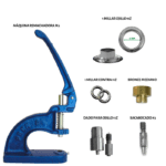 Maquina para remachar, dado para ojillo y ojillos