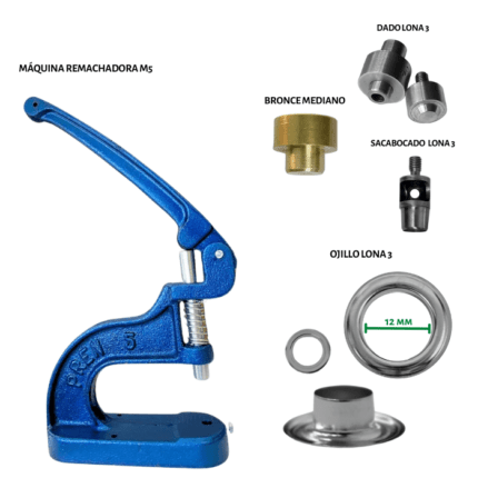 Maquina para poner ojillo de lona, ojillos loneros