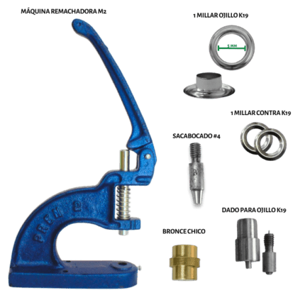 Máquina Remachadora para poner ojillo, contras, ojalates