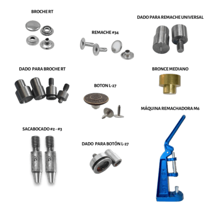 Broches para chamarra, remaches, boton de mezclilla, maquina remachadora