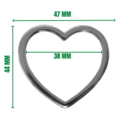 Hebilla corazón con medidas
