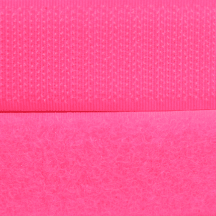 Velcro Rosa Neon Gancho y Felpa