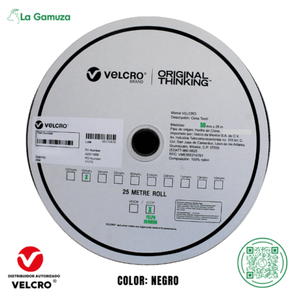 Felpa 50 mm Negro Marca Velcro