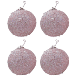 Esferas Navideñas Rosa Pastel Paquete de 4