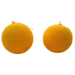 Esferas Navideñas Amarillo Mango Par