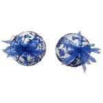 Esferas Navideñas Estampado Azul Paquete de 2
