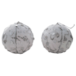 Esferas Navideñas Estampado Blanco Par