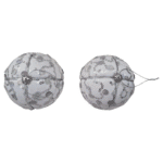 Esferas Navideñas Estampado Blanco Paquete de 2