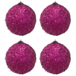 Esferas Navideñas Fiusha Paquete de 4