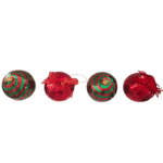 Esferas Navideñas Lentejuela Rojo y Verde 4 Piezas