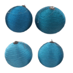 Esferas Navideñas Azul Turquesa Paquete de 4