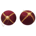 Esferas Navideñas Vino con Dorado Paquete de 2