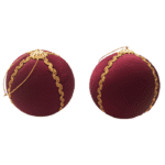 Esferas Navideñas Vino con Dorado Par